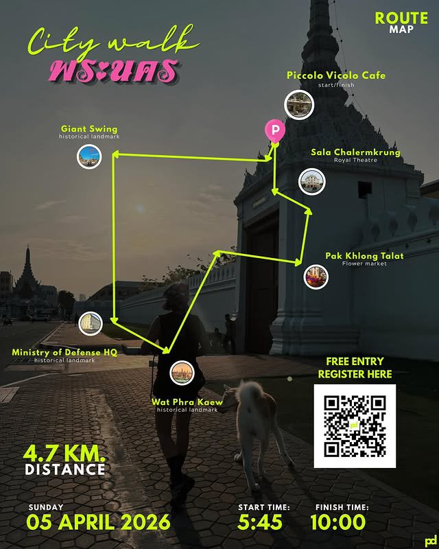 Walk route for PETDERR CITY WALK พระนคร #01